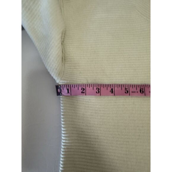 Talbots Lambswool Blend Sweater Boat Neck Ivory White Ribbed Knit Classic Large - Picture 12 of 16